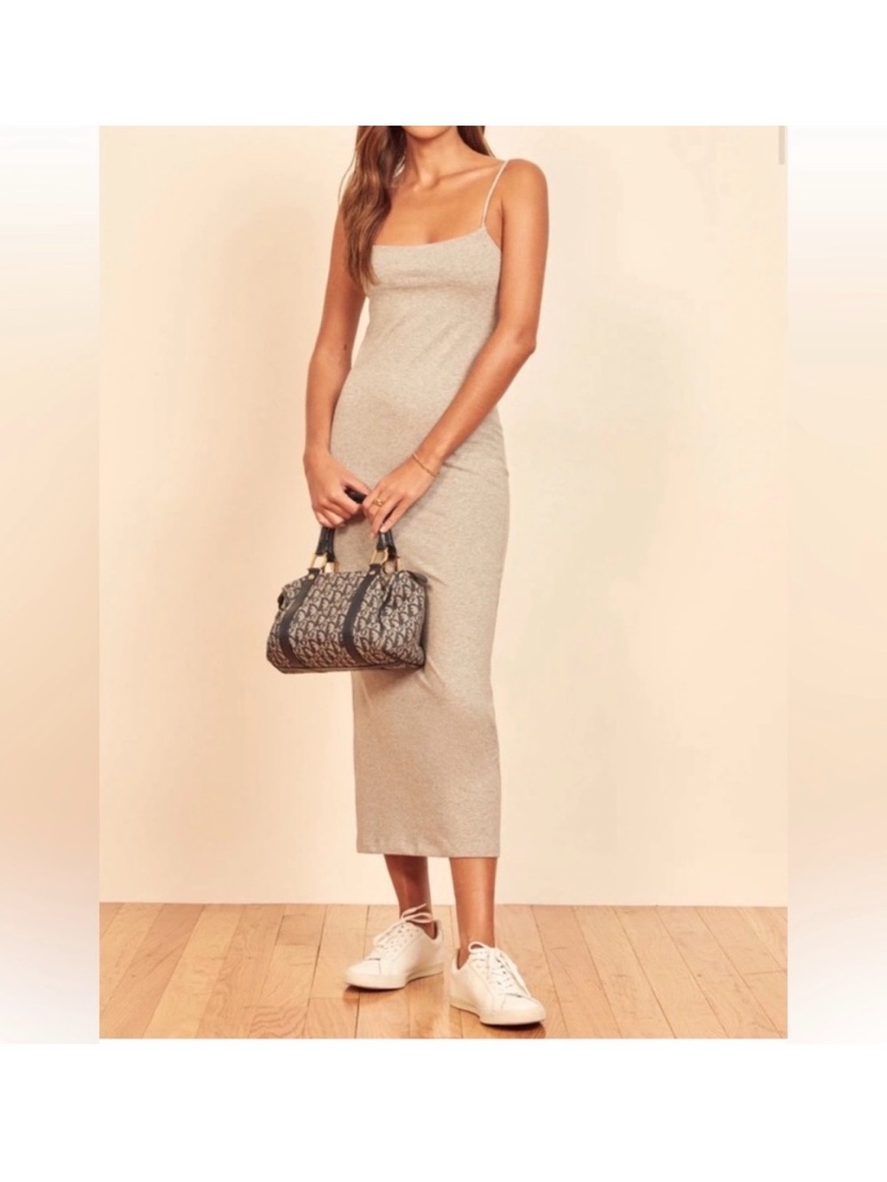 Reformation grey Spaghetti-Strap Maxi Dress